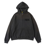 Fog Feel of God Essentials Hoodie Half Zipper Hooded Sweatshirt High Street Letter Fleece Hooded Sweater