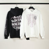 Anti Social Club Hoodie Autumn and Winter Printed Hoodie Sweater Coat