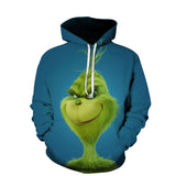 Grinch Hoodie 3D Printed Hoodie Sweater Christmas Casual