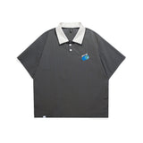 Men T-Shirt Summer Men's Embroidery Lapel Casual Retro Short Sleeve