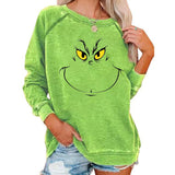 Grinch Hoodie Grinch Stole Christmas round Neck Sweater for Women