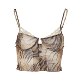 Maddy Euphoria Outfits Women's Summer Printed V-neck Lace