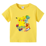 Children Pokemon Pikachu T Shirt Children Summer Clothing Short Sleeve T-shirt