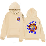 Anti Social Club Hoodie Men's Letter Printed Hoodie Autumn and Winter Fleece-Lined