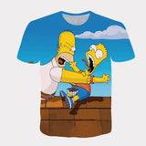 Homer Simpson Shirt Summer Printed Loose Short Sleeve T-shirt