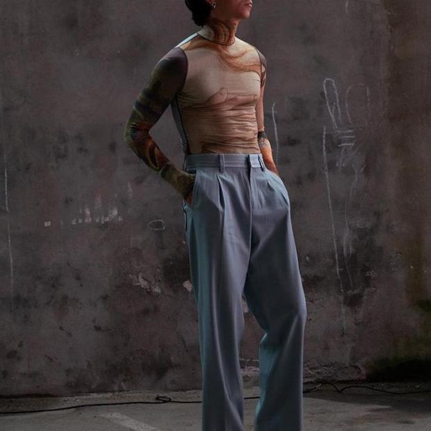 Rave Outfits Men Long Sleeve Shirt Tight Long Sleeve Bottoming Shirt Men's Printed Stretch Tight Turtleneck T-shirt