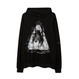 Mens Fall Outfits Vintage Men's Hooded Sweater Portrait Graffiti Printing Hoodie