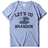 Let's Go Brandon T Shirt Letter Print Short-Sleeve T-shirt for Women