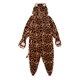 Hoodies Blankets Autumn and Winter Leopard Print Cartoon Animal Jumpsuit Fleece-Lined Thickened Cute