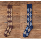Winter Thick Knit Thigh High Socks Long Stockings Boot Fall Diamond Lattice Thigh High Socks Japanese Harajuku Socks