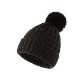 Women Winter Hats Winter Knitted Hat Solid Color Women's Fleece Wool Hat