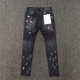 Purple Brand Jeans Knee Hole Resin Black Denim