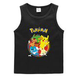 Children Pokemon Pikachu T Shirt Cotton Sweat Absorbing Sports Vest