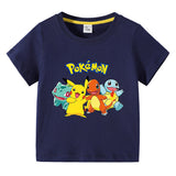 Children Pokemon Pikachu T Shirt Summer Clothing Short Sleeve T-shirt Boy Top