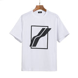 We11 Done T Shirts Color Checkered Logo Letter Offset T-shirt Solid Color Loose