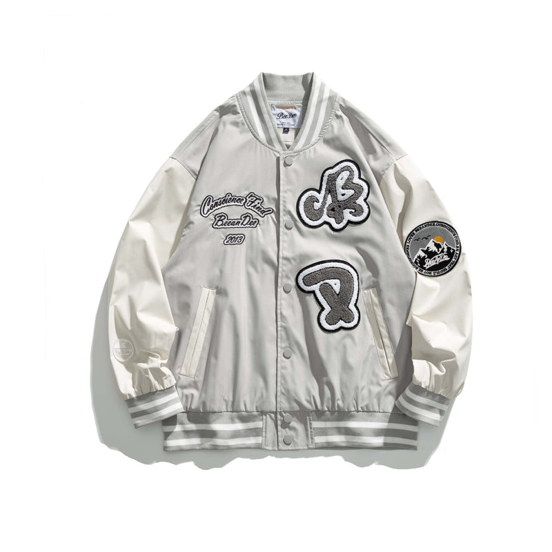 College Jacket Spring Casual Sports Jacket Spring and Autumn Men's Baseball Uniforms Loose-Fitting Workwear Jacket Male
