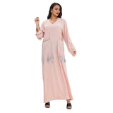 Muslim Women Stylish Kashibo Abaya Muslim Ladies Long Gown Islamic Clothing Jilbab Jalabiya Summer Casual Dress
