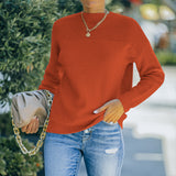 Women Fall Outfits Knitwear Autumn Winter Coat round Neck Long Sleeve Sweater