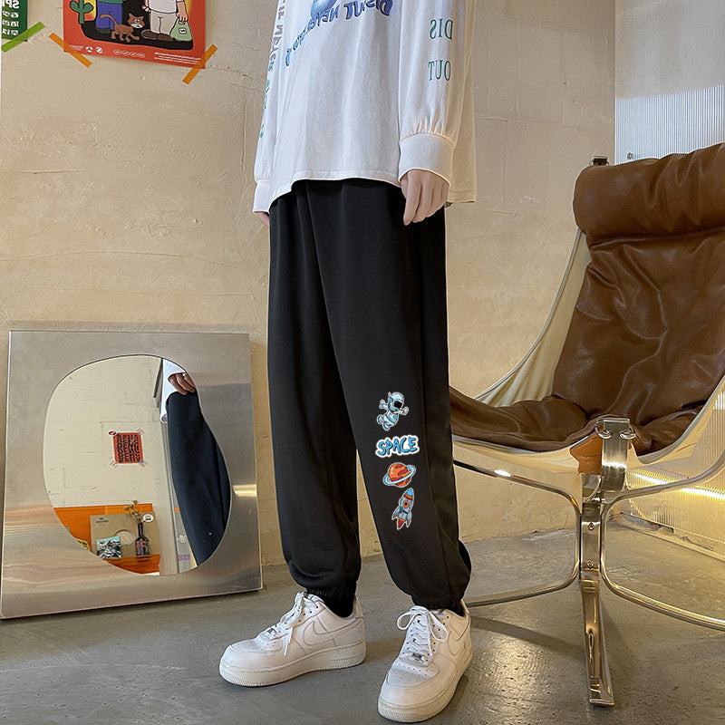 Men Pants Men Autumn and Winter Thickened plus Velvet Loose Sports and Leisure