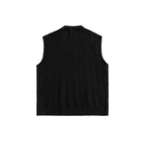 Men Sweater Vest Chain Pin Sleeveless Sweater Vest Men's Loose V-neck Sweater Vest Coat