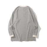 Mens Fall Outfits Retro Simple Contrast Color Striped Long Sleeve T-shirt Men and Women Loose Couple Thin Hoodies