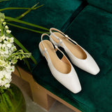 Flat Dress Sandals Spring/Summer Comfortable Low Heel Square Toe Solid Color Sandals