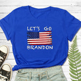 Let'S Go Brandon T Shirt English Letter Pattern Short Sleeve T-Shirt