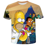Homer Simpson Shirt Digital Printing Loose Breathable Casual Short Sleeve T-shirt