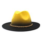 Cowboy Hats Flat Brim Broad-Brimmed Hat Autumn and Winter British Style Men and Women Fedora Hat