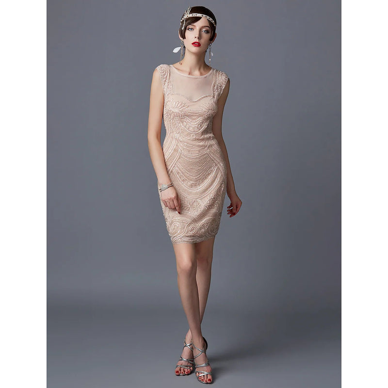 1920S Dress Sequined Evening Dress Vintage Sequin Dress Back See-through Sexy