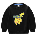 Children Pokemon Pikachu Hoodie Men and Women Baby Cotton Top