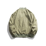 Black Varsity Jacket Autumn Drop Shoulder Badge Affixed Cloth Embroidered Baseball Jacket Jacket for Men