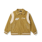 Mens Fall Outfits Fall Winter Coat Men's Lapel Corduroy Embroidered Coach Jacket