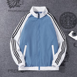 White Varsity Jacket Men's Autumn Youth Sportswear Student Three Bars Baseball Uniform Casual Jacket