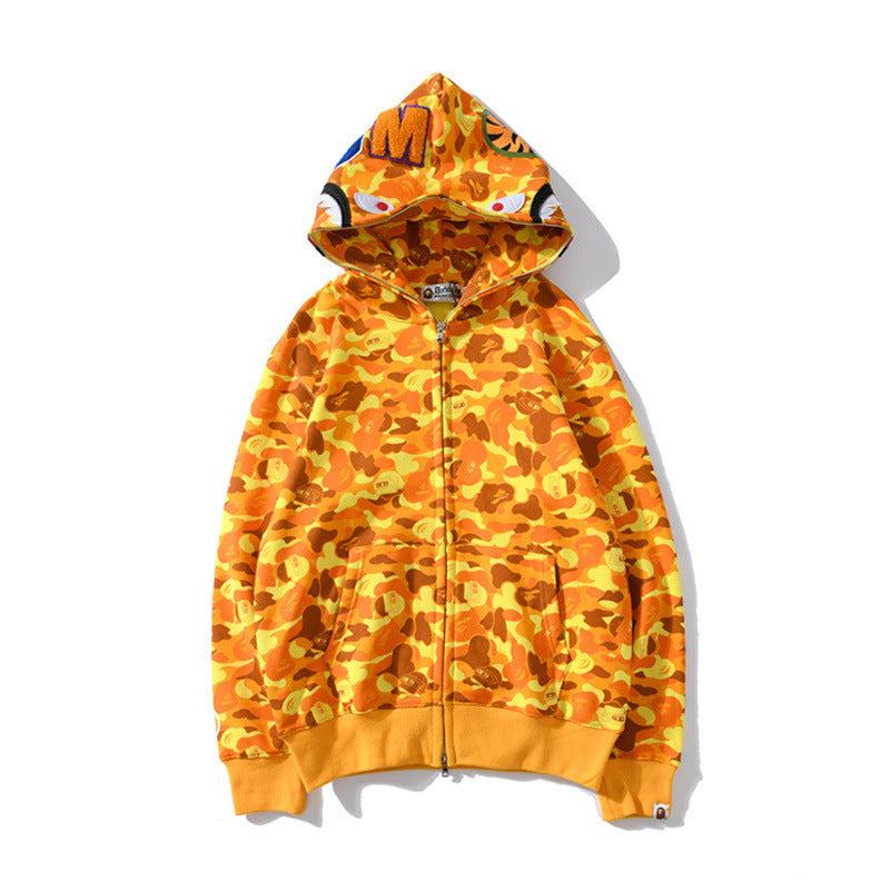 Pubg Bape Shirt Spring And Autumn Men And Women Orange Camouflage Sweater