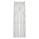 Julia Fox Low Rise Trousers Jeans Hip Hop Casual Pants Straight