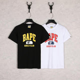 Shark Print T Shirt Black White Summer Cartoon Letter Print Casual Short Sleeve T-Shirt