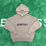 Fog Feel Of God Essentials Hoodie Double Line Letter Loose Sweater Knitted Pullover Hooded Sweater