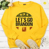 Let'S Go Brandon T Shirt Letter Sweater Round Neck Spring And Autumn Sweater Men And Women