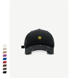 Smiley Face Cap Embroidery Soft Top Baseball Cap