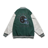 Vintage Letterman Jacket Autumn Style Rugby Patch Coat