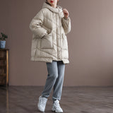 Women Winter Coats Puffer Jacket Down Coat Autumn and Winter Light White Duck Down Hooded Down Jacket Women