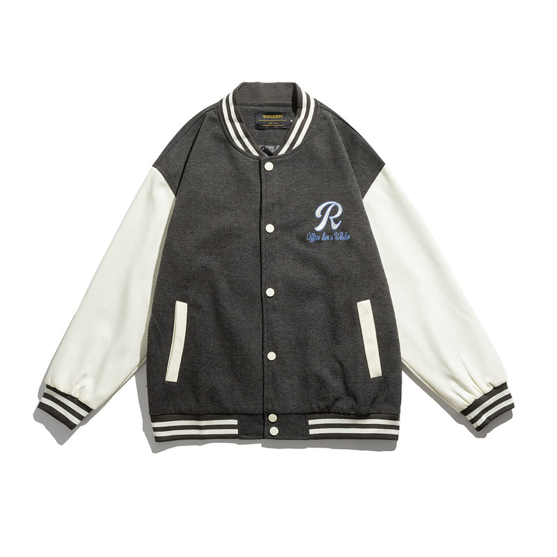 Vintage Letterman Jacket Autumn College Style Embroidered Coat