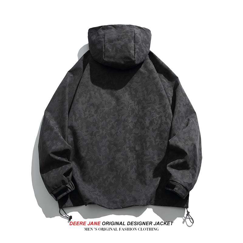 Men Jacket Spring Jacket Men's Spring and Autumn Loose All-Match Trendy Casual Mountain Outdoor Windproof Jacket