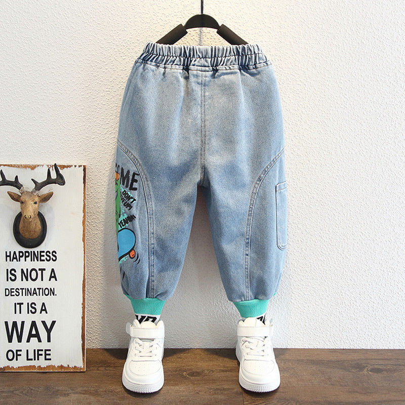 Toddler Boys Pants Boy Cartoon Jeans Baggy Jogger Pants