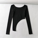 Women Fall Fall Fall Five-Color Hem Irregular Long Sleeve Top Slim-Fit Base T-shirt