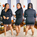 Nina Parker Black Dress Lace Hem Dress