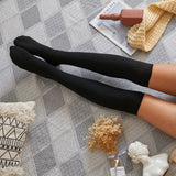 Winter Chunky Cable Thick Knit Thigh High Socks Long Stockings Boot Autumn Leisure Knitted Bunching Socks