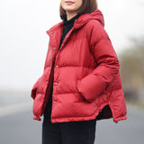 Women Winter Coats Puffer Jacket Down Coat Long Sleeve Hooded Warm Jacket White Duck Down Lightweight Down Jacket