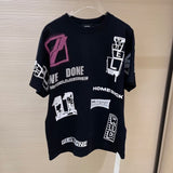 We11 Done T Shirts Letter Logo Graffiti Printing Summer Short Sleeve Men and Women